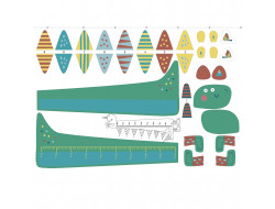 Coupon Tissu Panel Dinosaur Measure, Katia fabrics