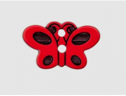 Bouton papillon rouge