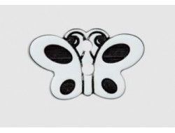 Bouton papillon blanc