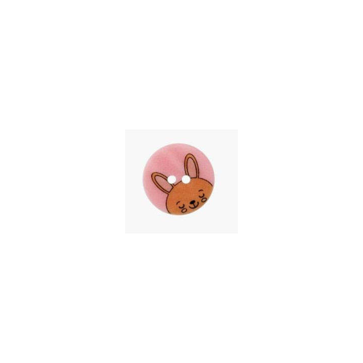 Bouton polyester lapin  - 1