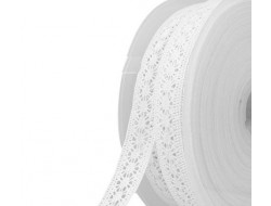 Dentelle en coton blanc - 18 mm