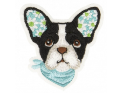 Écusson thermocollant - Chien noir