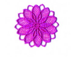 Écusson thermocollant - fleur ajouré fushia