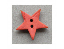 Bouton bois étoile orange