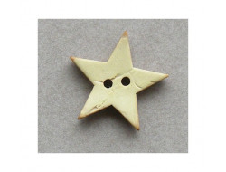 Bouton bois étoile jaune