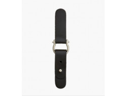 Attache simili cuir noir métal argent