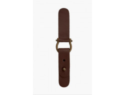 Attache simili cuir marron métal bronze