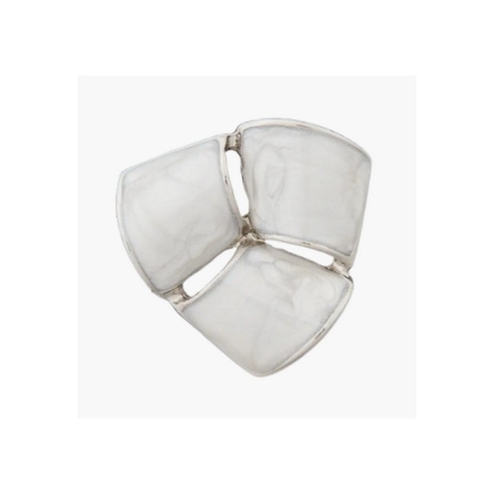 Bouton métal fantaisie blanc 23 mm  - 1