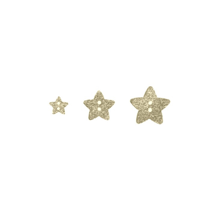 Bouton étoile pailleté - Doré  - 1