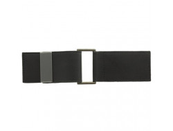 Attache simili cuir noir métal brun