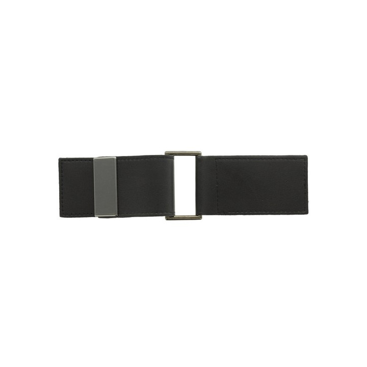 Attache simili cuir noir métal brun  - 1