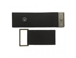 Attache simili cuir noir métal brun  - 2