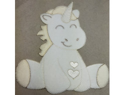 Écusson thermocollant Licorne blanche