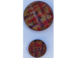 Bouton en coco rouge 25, 40 mm