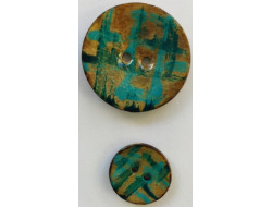 Bouton en coco turquoise 25, 40 mm