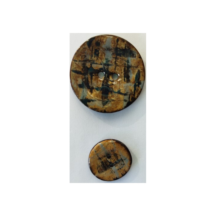 Bouton en coco gris clair 25, 40 mm  - 1