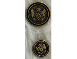 Bouton bouclier couronne silver 15, 22 mm