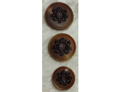 Bouton blason marron 15 mm, 20 mm et 22 mm  - 1