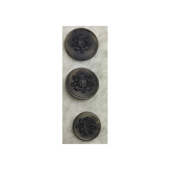Bouton blazer gris noir 15 mm, 20 mm et 22 mm  - 1