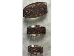 Bouton marron avec brillants 23 mm, 30 mm et 40 mm