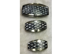 Bouton gris foncé avec brillants 23 mm, 30 mm et 40 mm