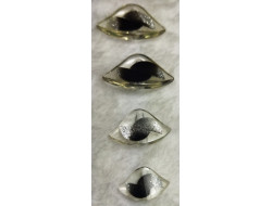 Bouton noir brillant 24, 32, 40, 45 mm