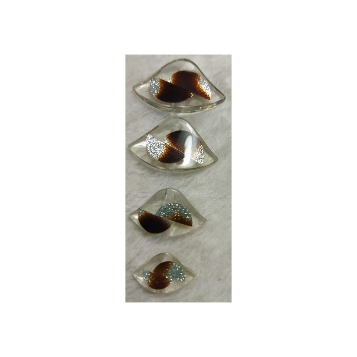 Bouton marron brillant  32, 40, 45 mm  - 1