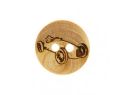 Bouton bois voiture de course