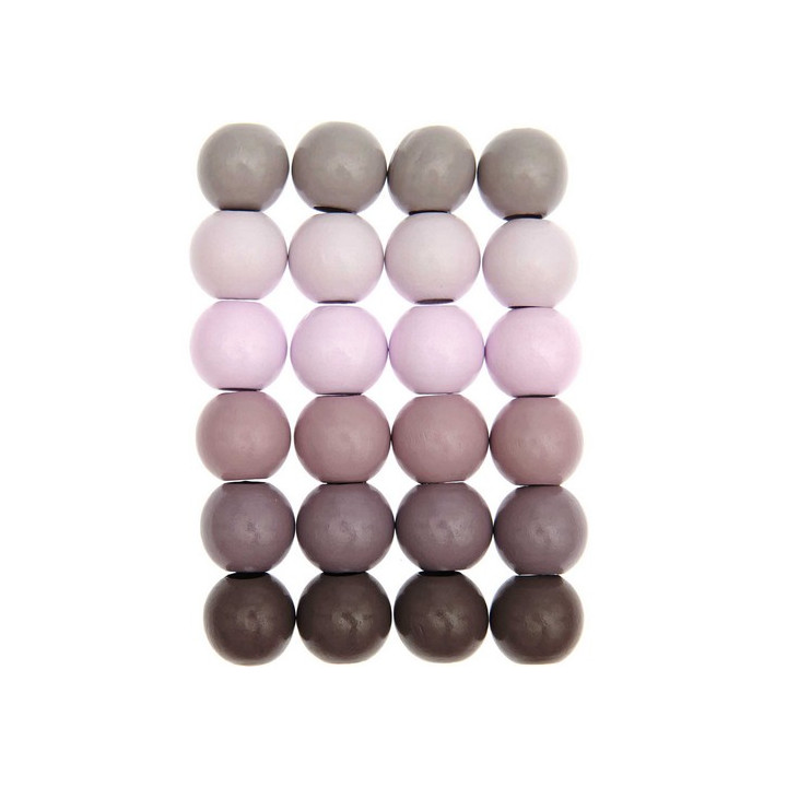 Perles de macramé en bois, tons de rose  - 1