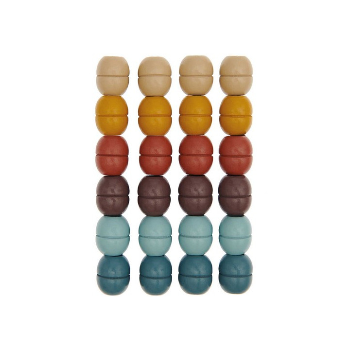 Perles de macramé en bois, multi couleur