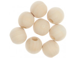 Perles de macramé en bois naturel