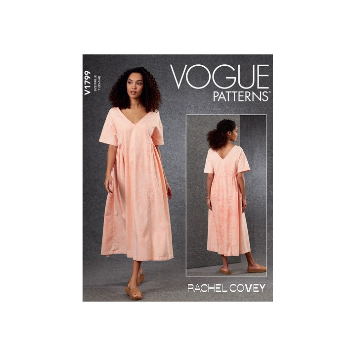 Patron de robe V1799 Vogue, Mercerie Floriane