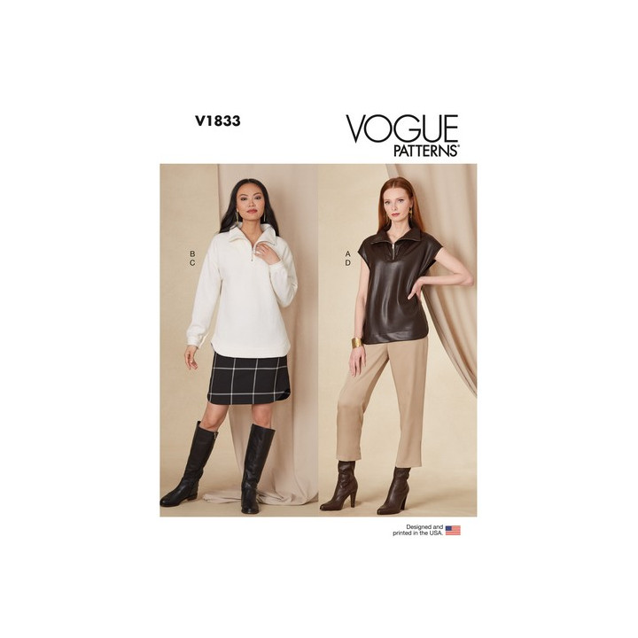 Patron   haut, jupe et pantalon femme - Vogue 1833
