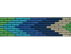 Galon Jacquard  géométrie bleu 16 mm
