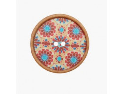 Bouton fantaisie - Fleurs multicolores 18 et 25 mm