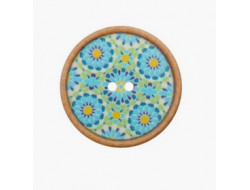 Bouton fantaisie - Fleurs multicolores 18 et 25 mm