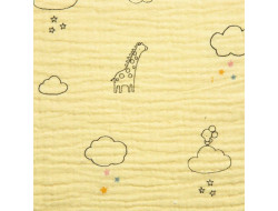 Tissu double gaze mousseline jaune