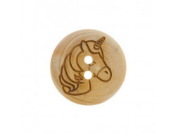 Bouton bois licorne