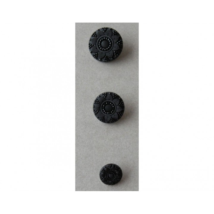 Bouton noir 12, 19 et 23 mm