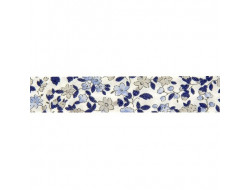 Biais fantaisie fleurs bleues
