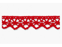 Dentelle coton rouge Largeur 10 mm