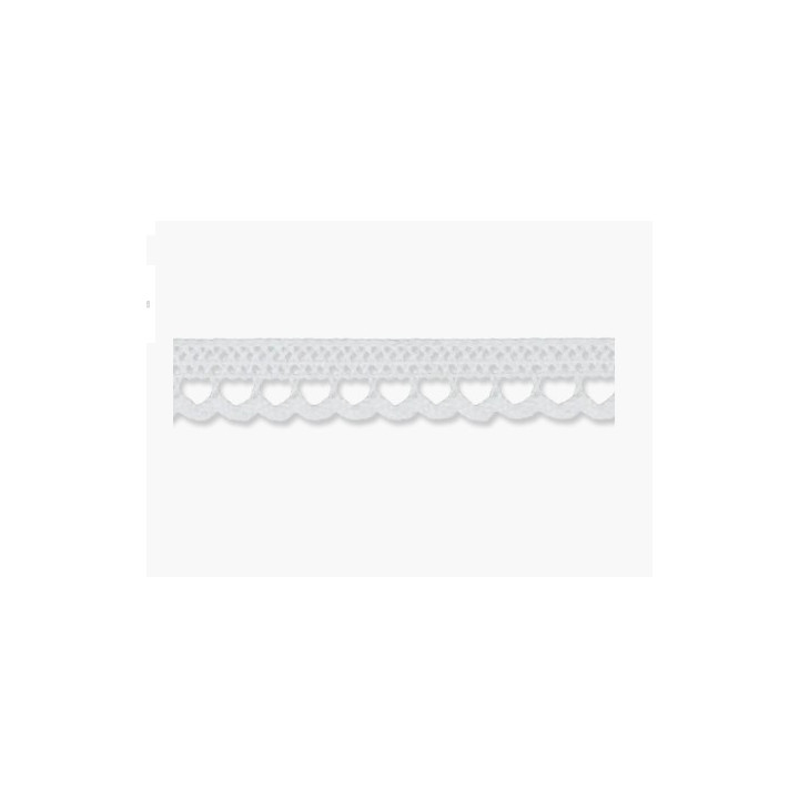 Dentelle coton blanche Largeur 10 mm  - 1