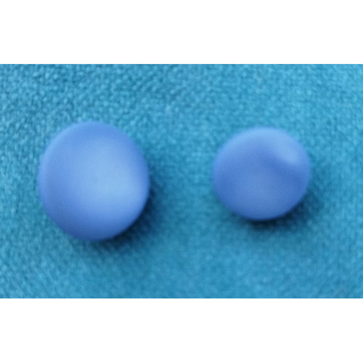 Bouton demi boule nylon bleu 8 et 12 mm  - 1
