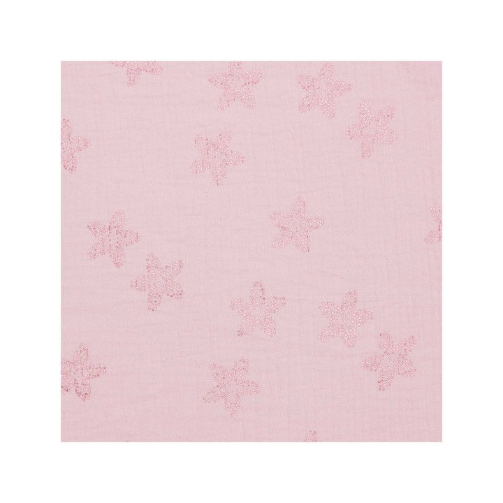 Tissu mousseline froissée rose Sakura