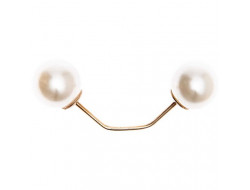 Pins deux perles, nacre crème