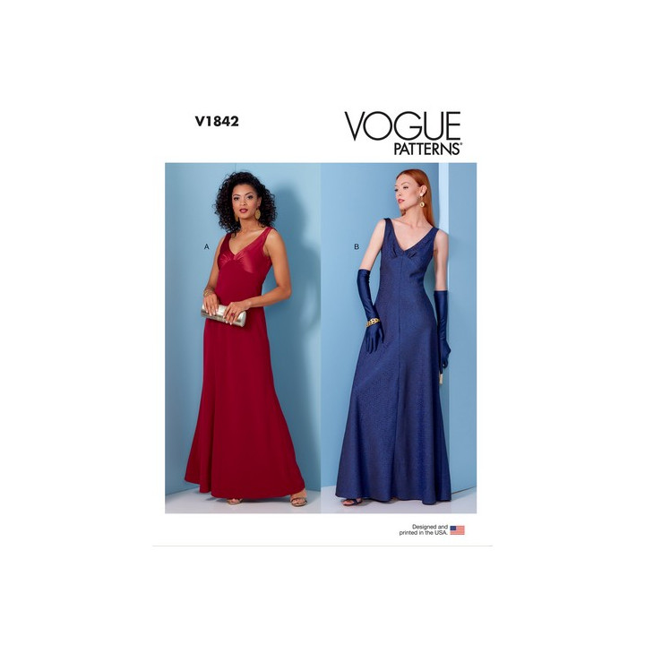 Patron de robe soirée ou cérémonie - Vogue 1842  - 1