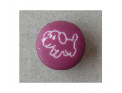 Bouton violet petit chien 15 mm