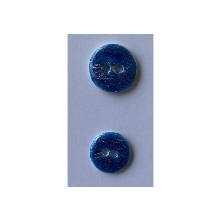 Bouton nacre bleu 12 ou 15 mm  - 1