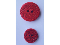 Bouton ethnique rouge 22 et 34 mm