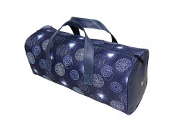 Sac à ouvrage tricot marine et blanc
